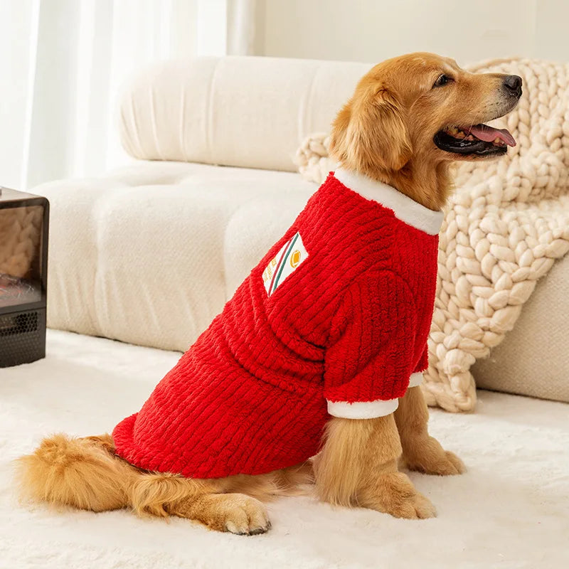 Large Dog Fleece Hoodie – Warm & Comfortable for Golden Retrievers & Labradors