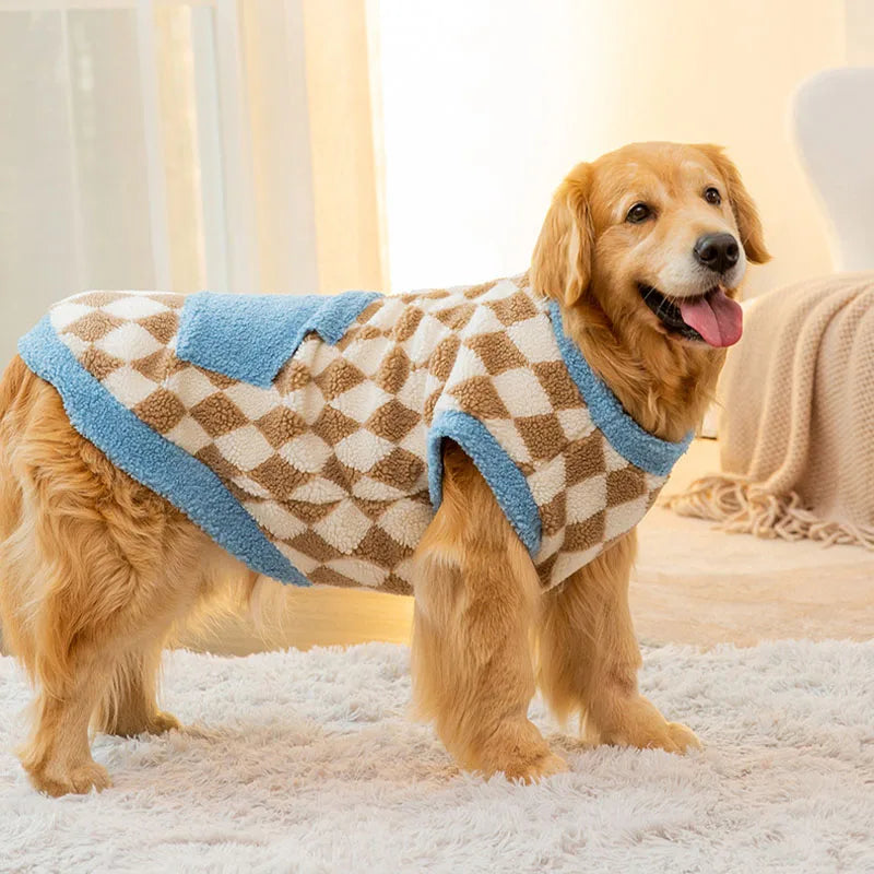 Large Dog Fleece Hoodie – Warm & Comfortable for Golden Retrievers & Labradors