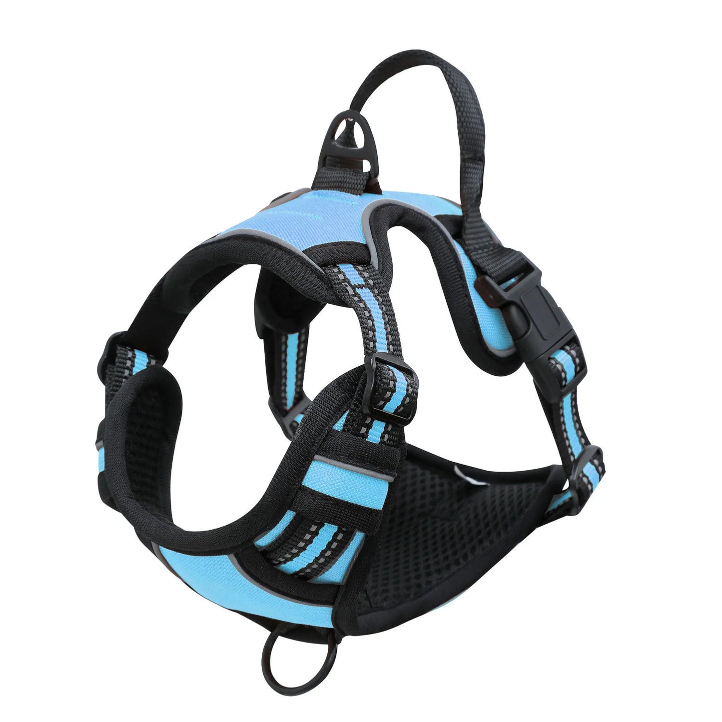 Dog Harness – With 2 Leash Clips, Adjustable and Comfortable, For Safe and Controlled Walking – Black
