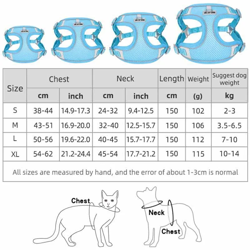 Dog Harness with Leash and Harness Set - Comfortable, Adjustable and Perfect for Small and Medium Dogs Like Chihuahua and Bulldog