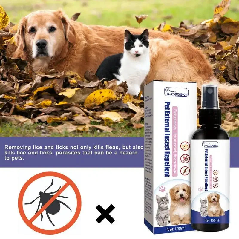 Gocce Anti-Pulci 100ml per Cani e Gatti – Formula Unica per Prevenire Pulci, Zecche e Pidocchi in Modo Sicuro e Efficace